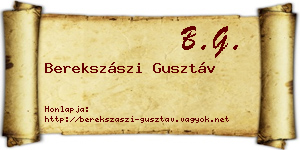 Berekszászi Gusztáv névjegykártya